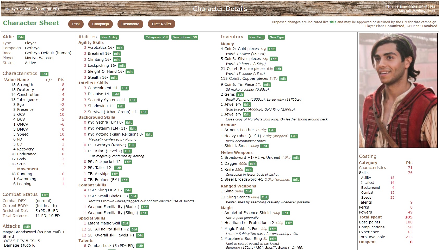 Character Sheet